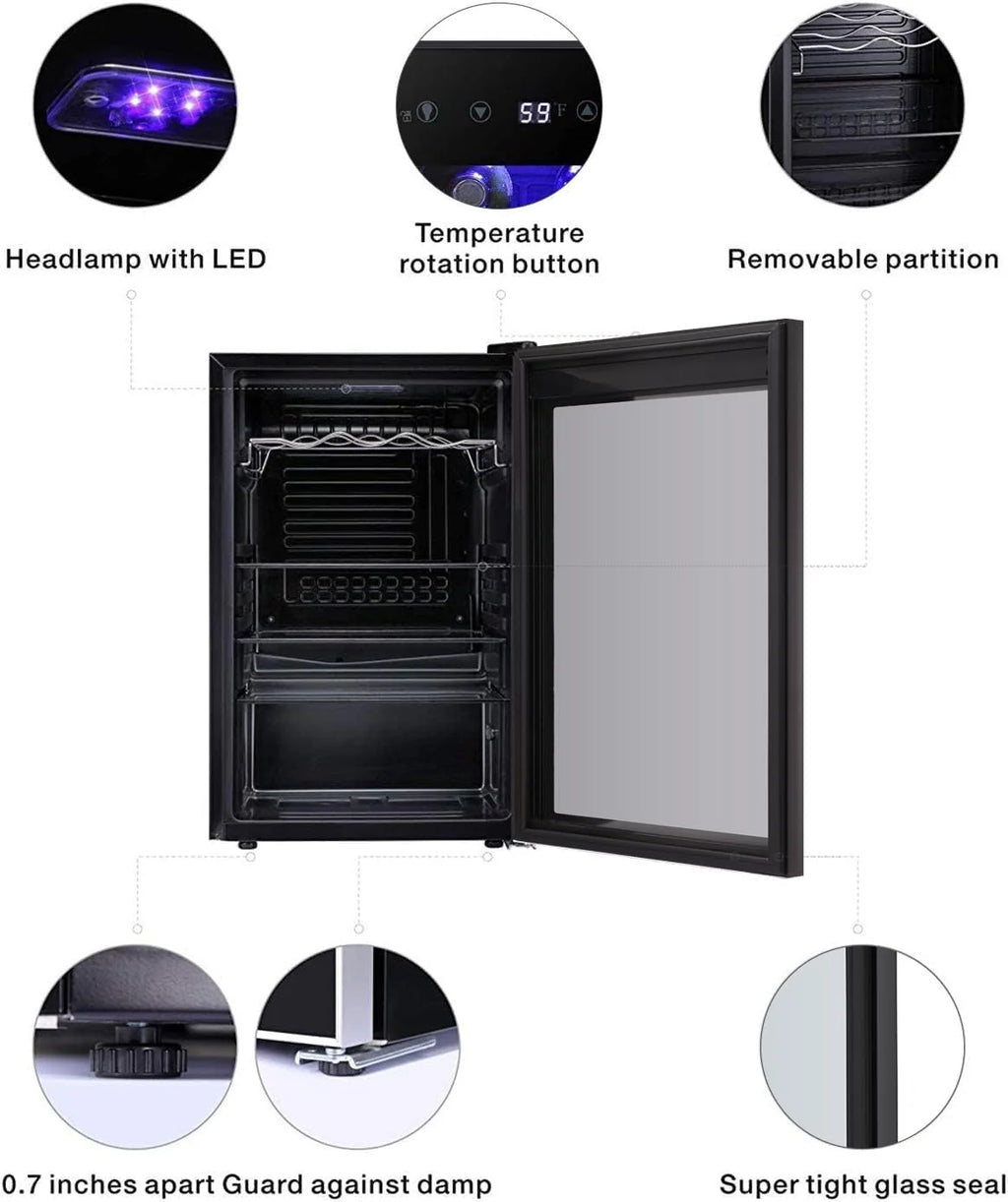 Antarctic Star 26 Bottle 130 Can Wine Cooler Cabinet Beverage Refrigerator Mini Wine Cellar
