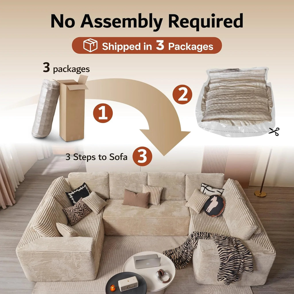 Ovios 104 Cloud Section Sofa L-shaped lounge chair, modern modular sofa