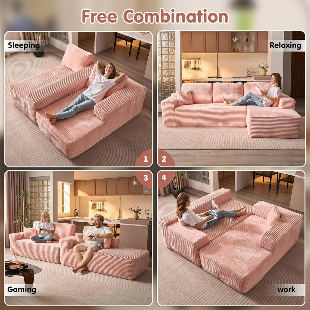 Ovios 104 Cloud Section Sofa L-shaped lounge chair, modern modular sofa