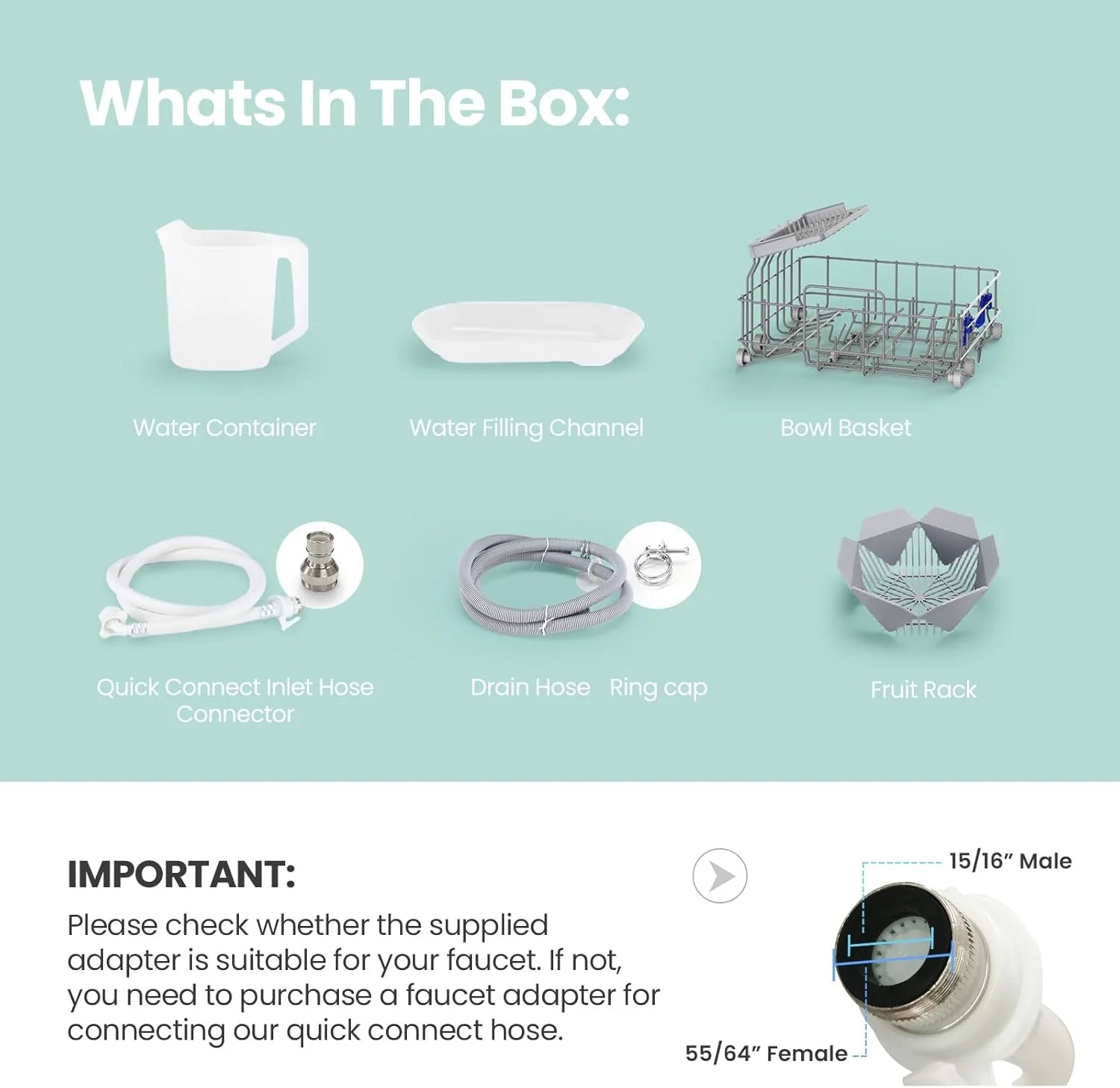 COMFEE' Portable Mini Dishwasher Countertop with 5L Built-in Water Tank for Apartments& RVs