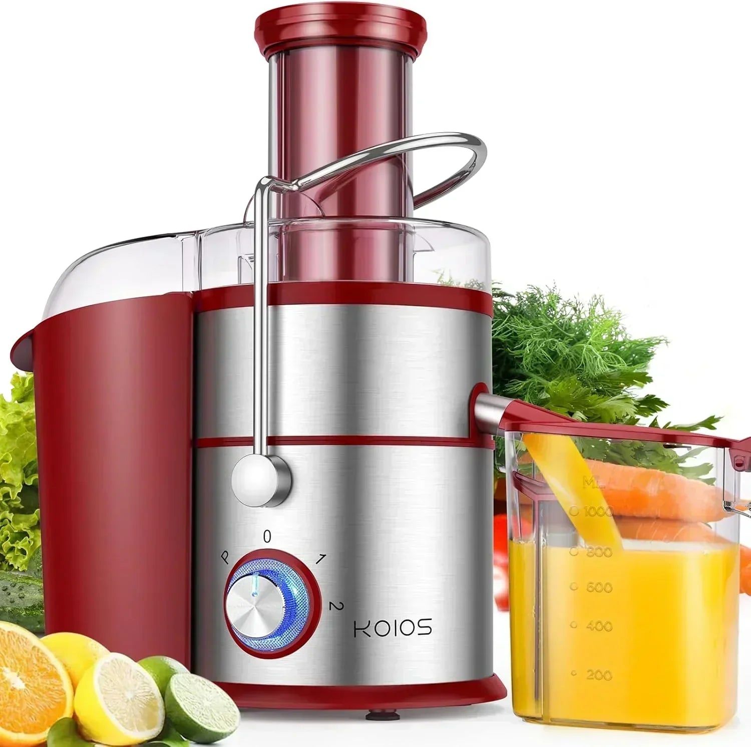 1300W KOIOS Centrifugal Juicer with Extra Large 3 Feed Chute and Titanium Filter