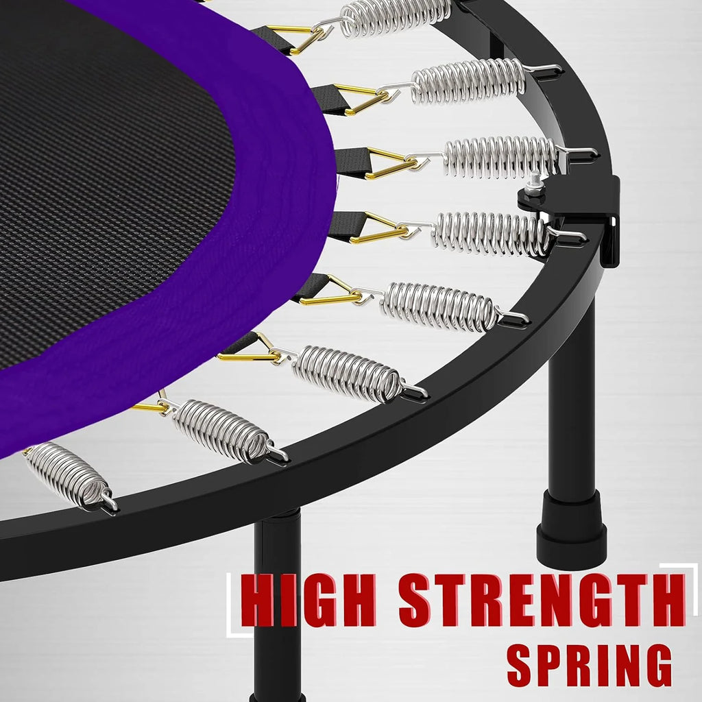 Kanchimi 40 48 Folding Mini Fitness Indoor Exercise Workout Rebounder Trampoline with Handle, Max Load 330lbs