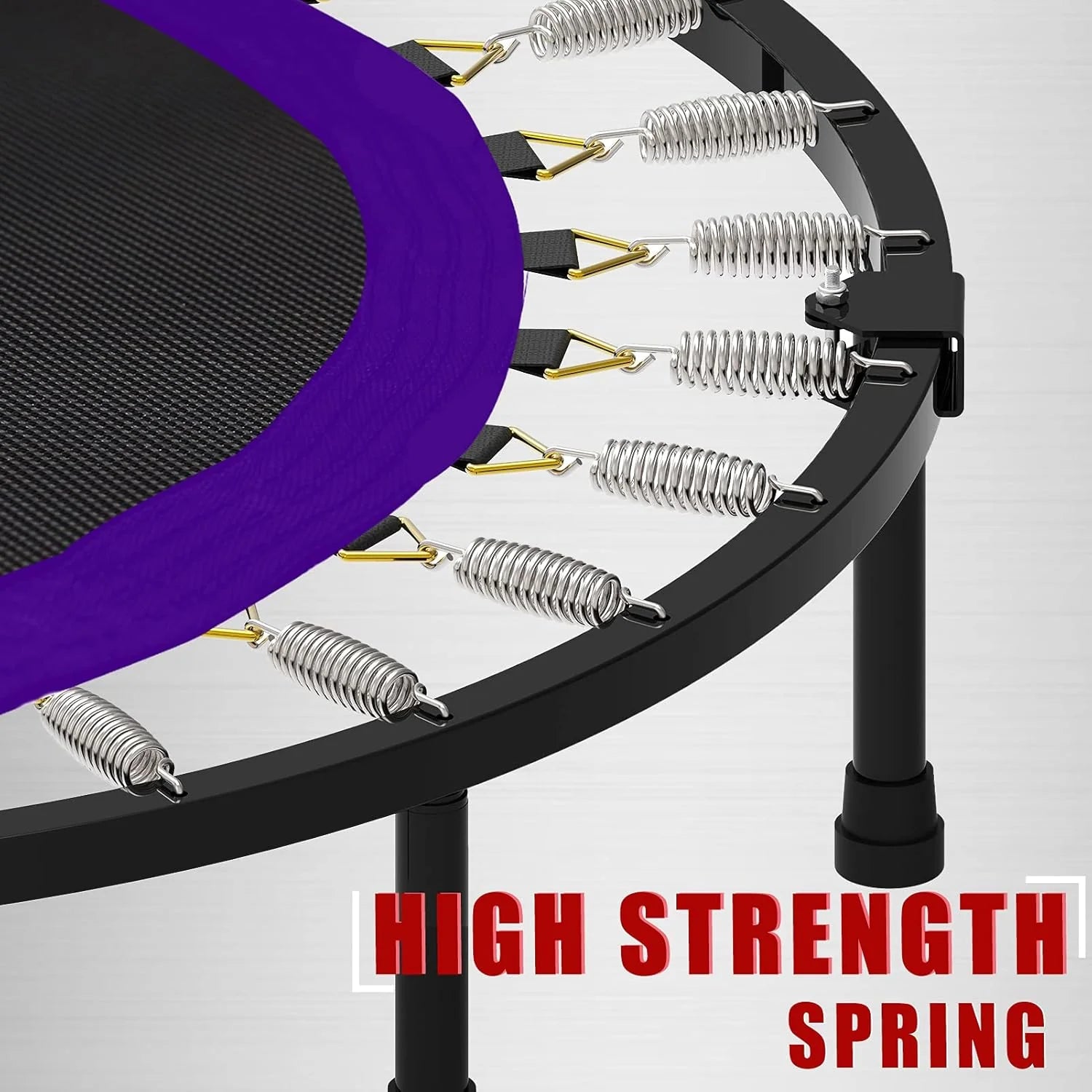 Kanchimi 40 48 Folding Mini Fitness Indoor Exercise Workout Rebounder Trampoline with Handle, Max Load 330lbs