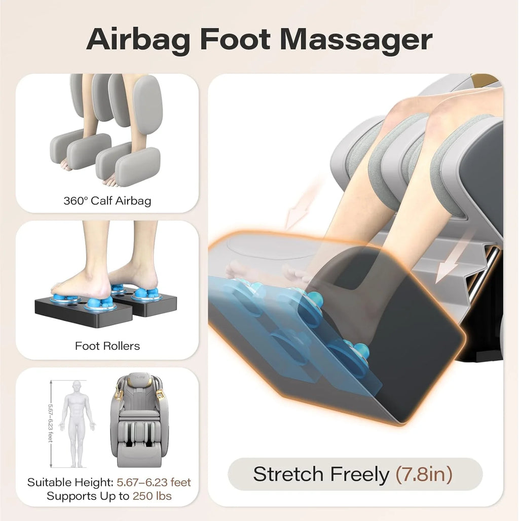 Full Body Massage Chair, 160° Zero Gravity Recliner with Body Scan, 50 SL Track Shiatsu Massage Chair, Spot Massage, Foot Roller