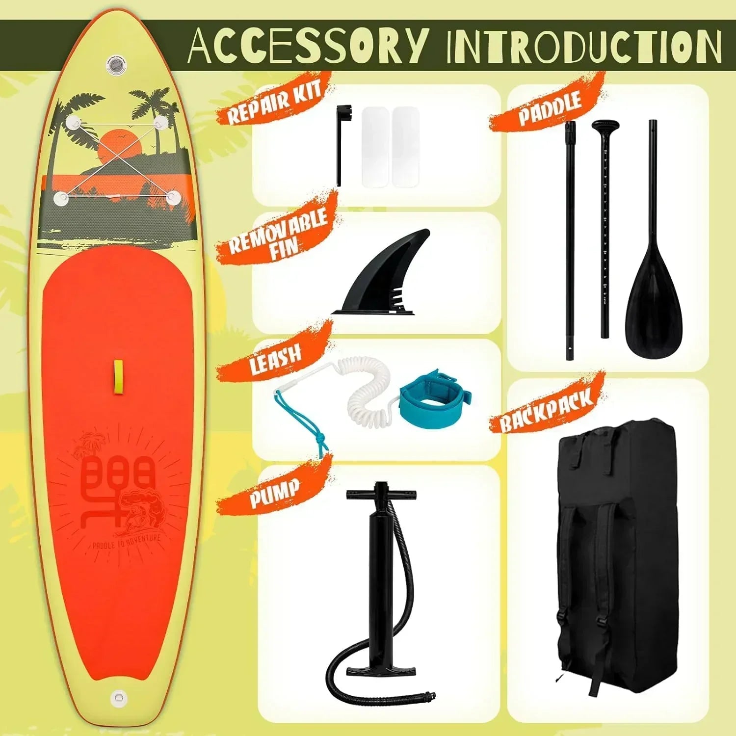 FunWater Inflatable Stand Up Paddle Board Premium SUP Paddle Accessories EVA Deck