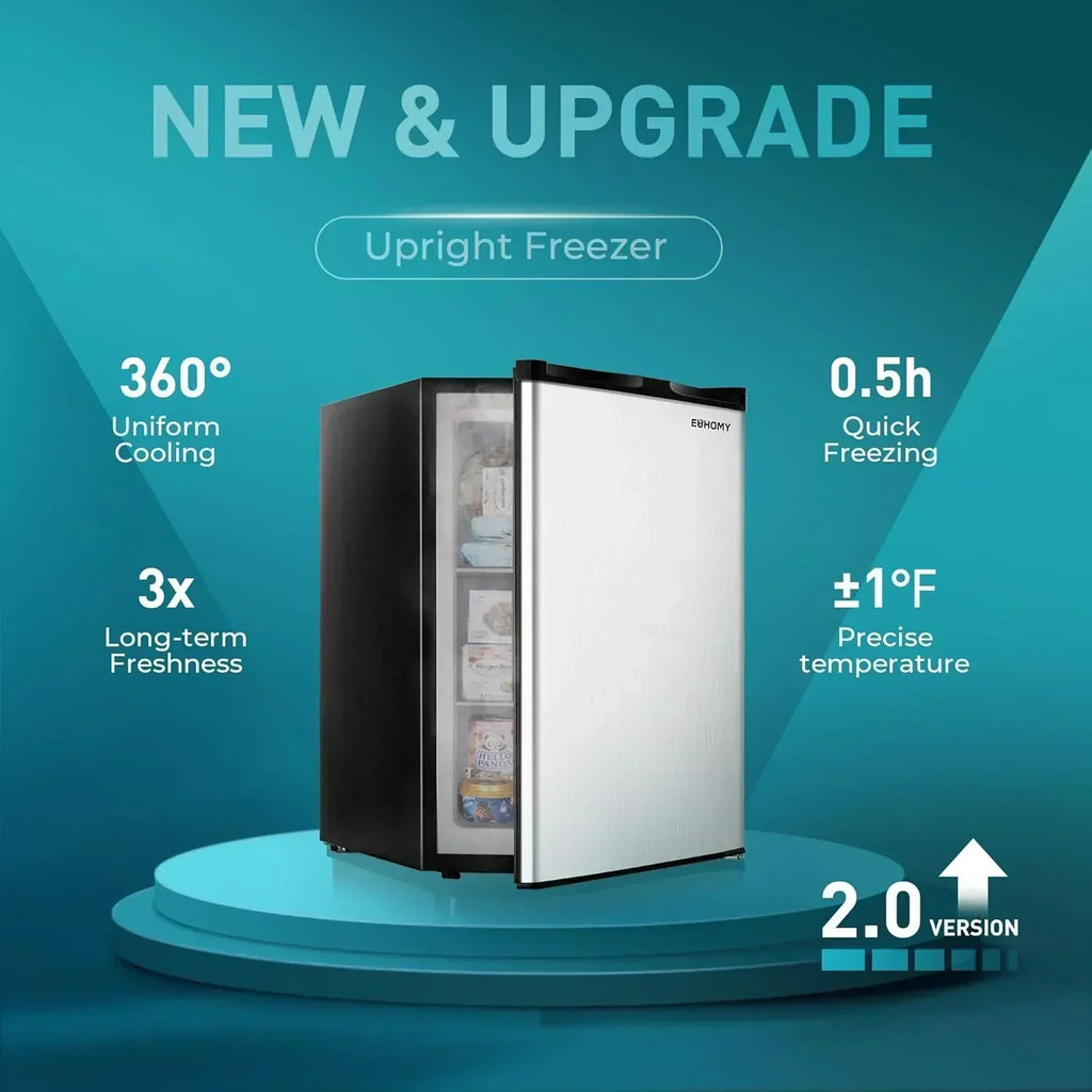 Upright freezer 3.0Cubic Feet Single Door Compact Mini Freezer with Reversible Door Small freezer