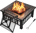 Devoko Outdoor Fire Pit 32 Inch Firepit Table Metal Outdoor Fireplaces with Waterproof Cover