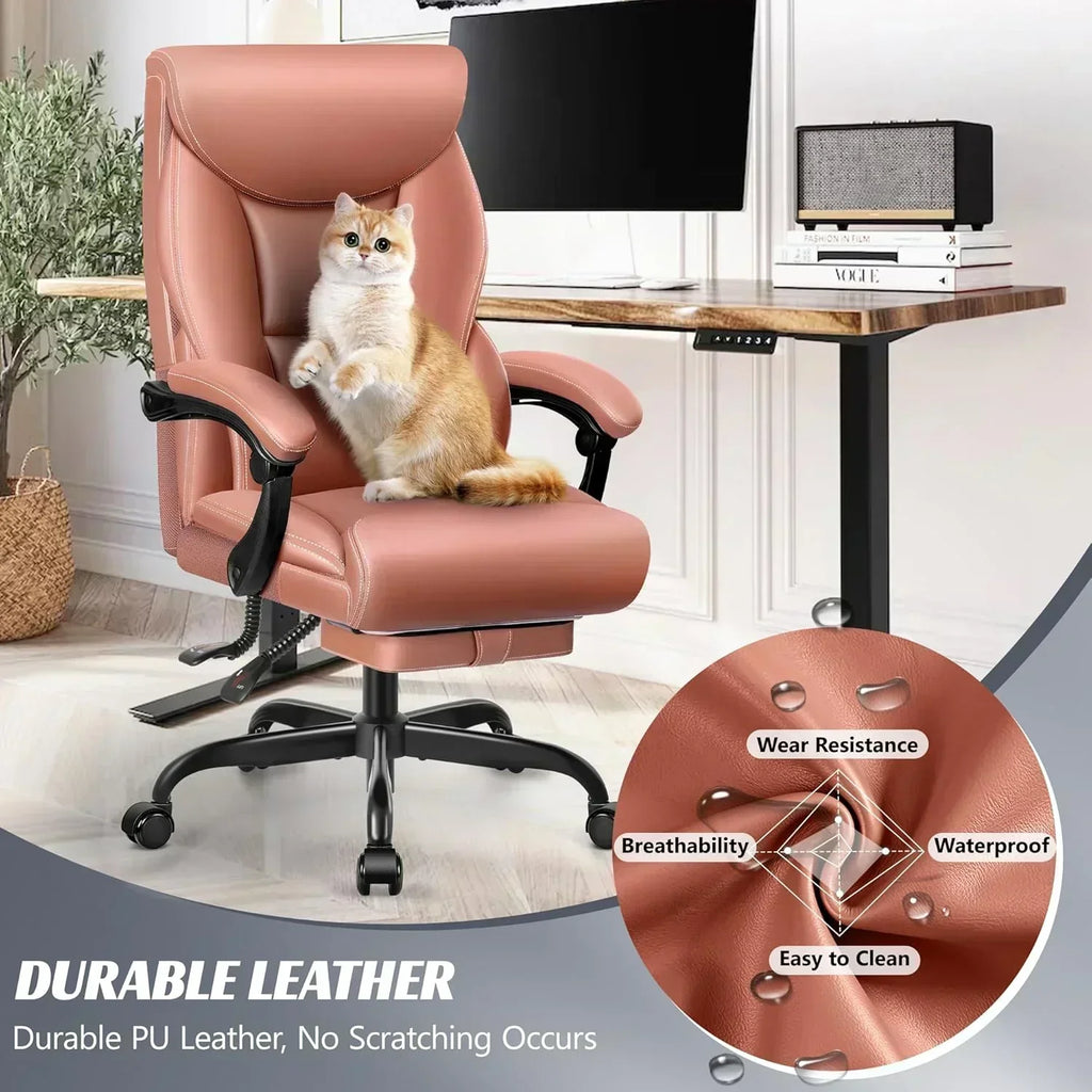 Office Chair Large High-Foot Computer Desk Chair Chair Lumbar Support Rotating Computer Chair