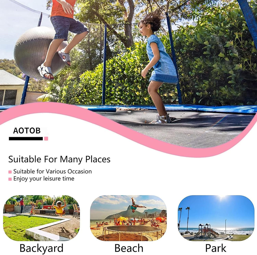 AOTOB 8FT 10FT 12FT 14 FT 15FT Trampoline with Safety Enclosure Net Outdoor Trampoline