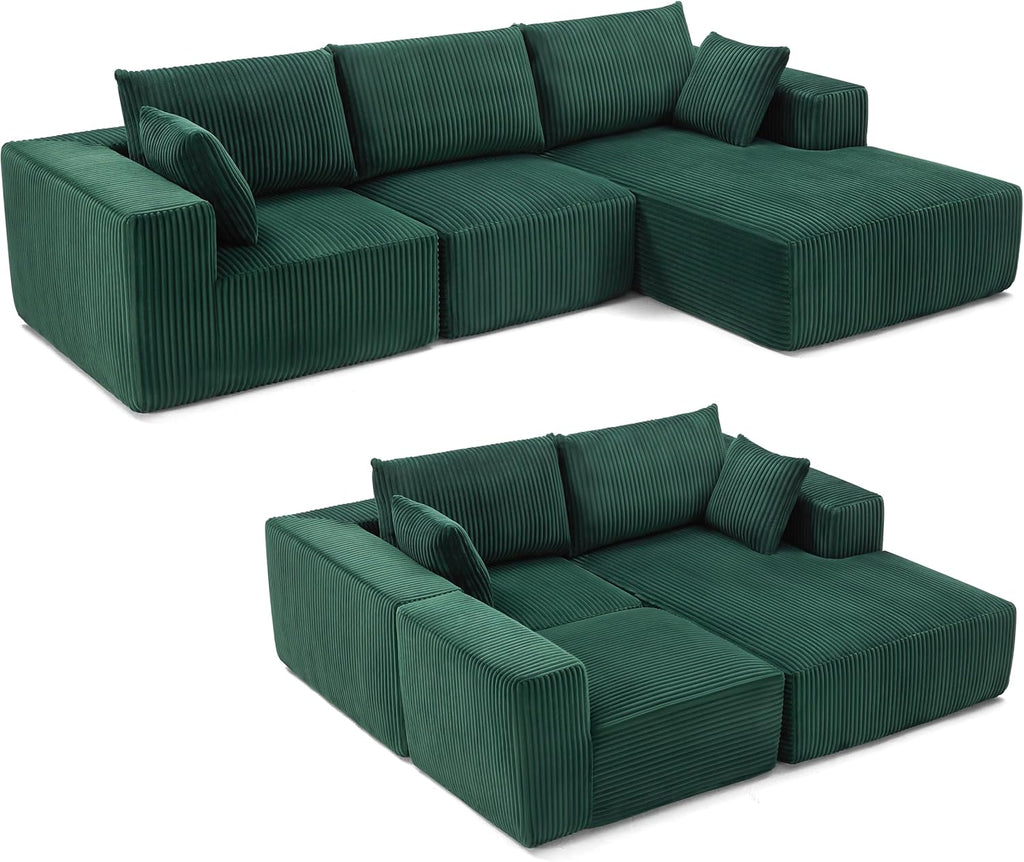 108-inch modular sofa cloud modular sofa with deep seat and reclining chair upholstered sofa