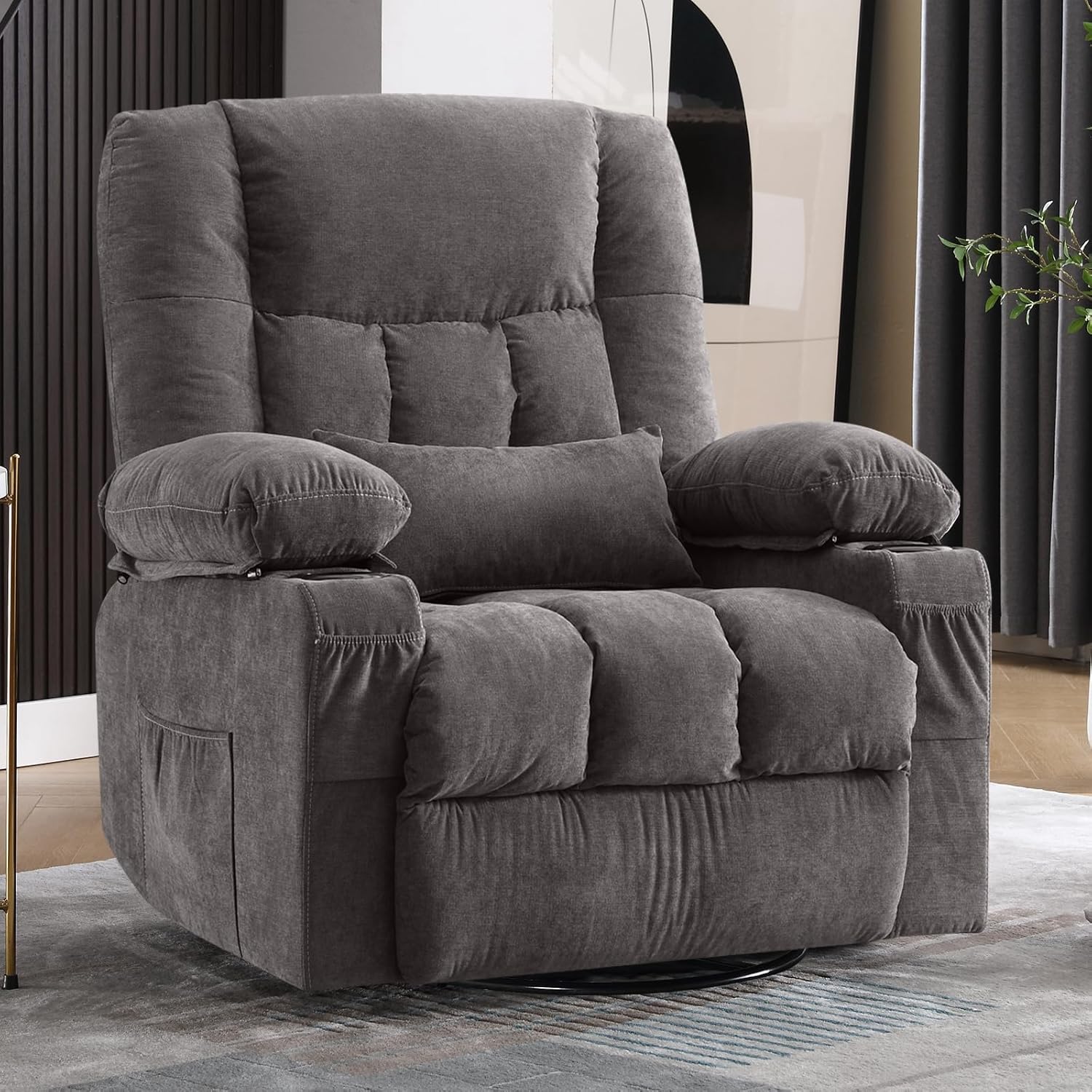 Massage rotating rocking lounge chair with vibration massage and calorie metering functions