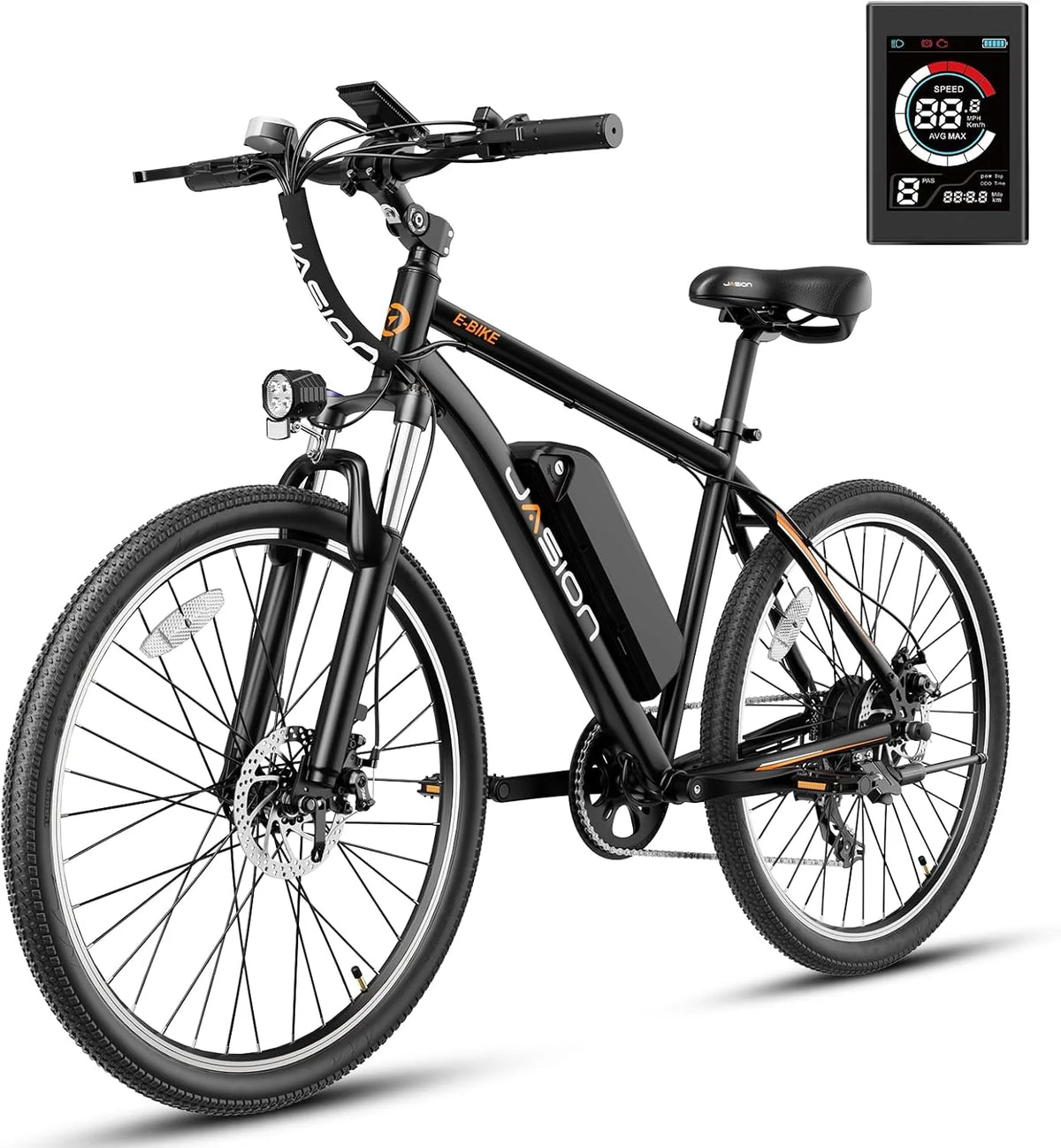 Jasion EB5 Electric Bike for Adults with Peak 40 Miles 20MPH Commuting Electric Mountain Bike