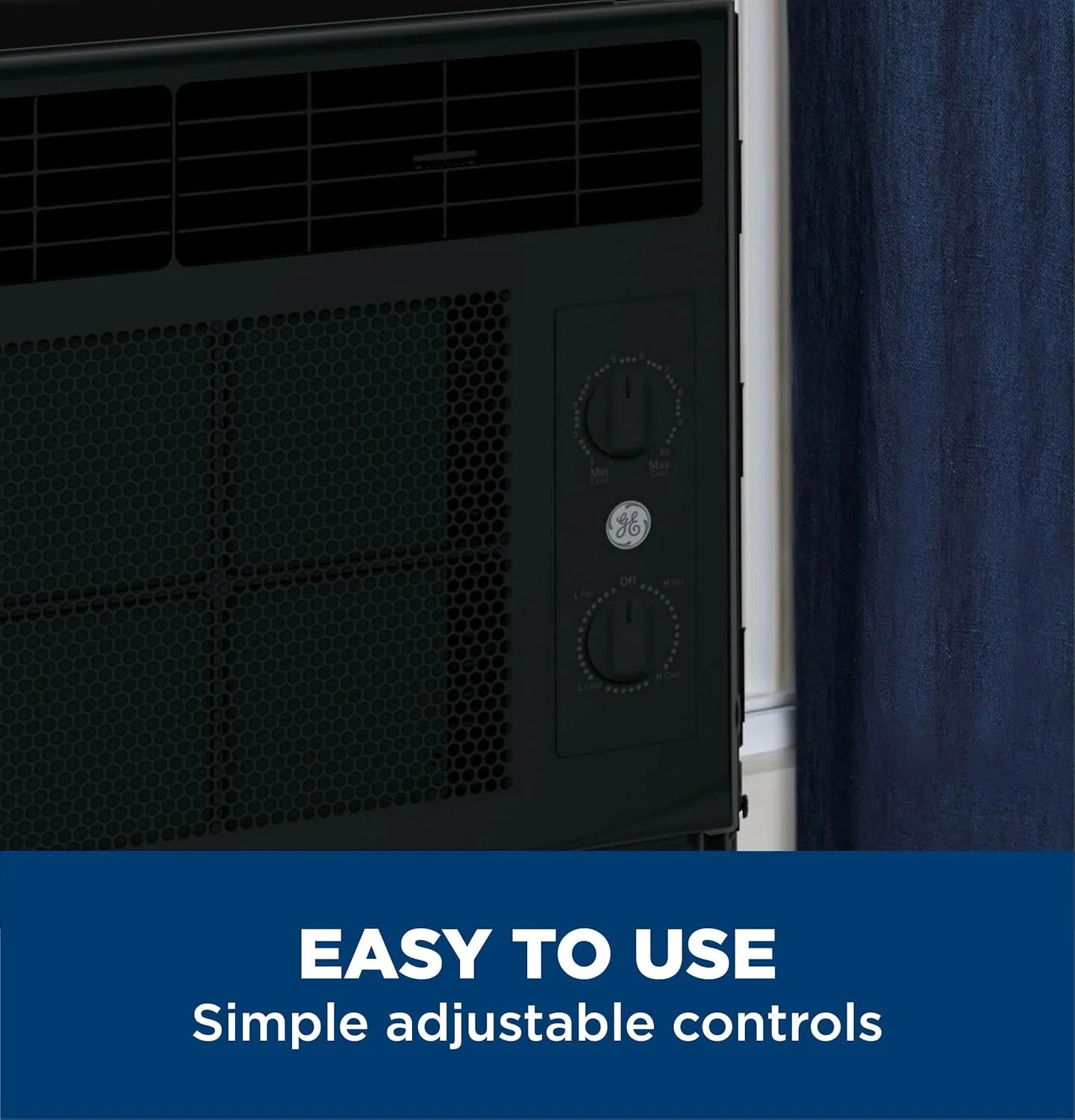 GE Window Air Conditioner Unit, 6,000 BTU for Small Rooms up to 250 sq ft. with Adjustable Fan and Cooling Settings, Perfect for Small Bedroom or Living Room, Easy Install Kit Included, White