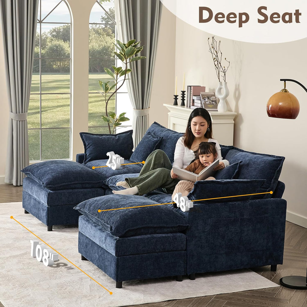 108 U-shaped sofa modular sofa three-seater comfortable cloud sofa