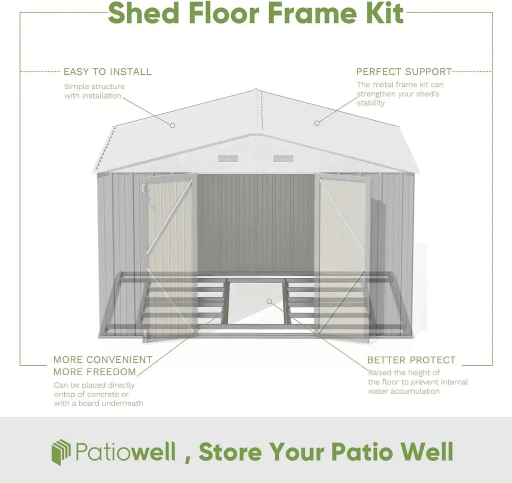Patiowell 5x3 FT Outdoor Storage Shed Tool Shed with Sloping Roof and Lockable Door Metal Shed