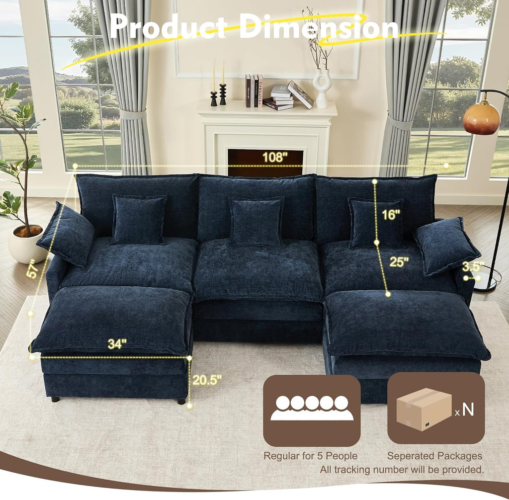 108 U-shaped sofa modular sofa Comfortable cloud sofa