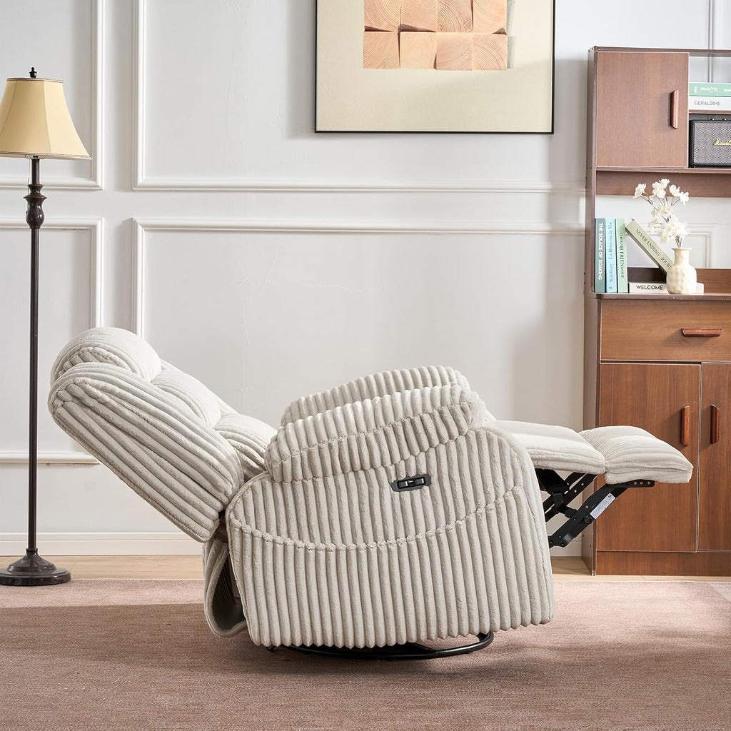 Electric rotary rocker lounge chair for adults with massage and calories USB charging ports