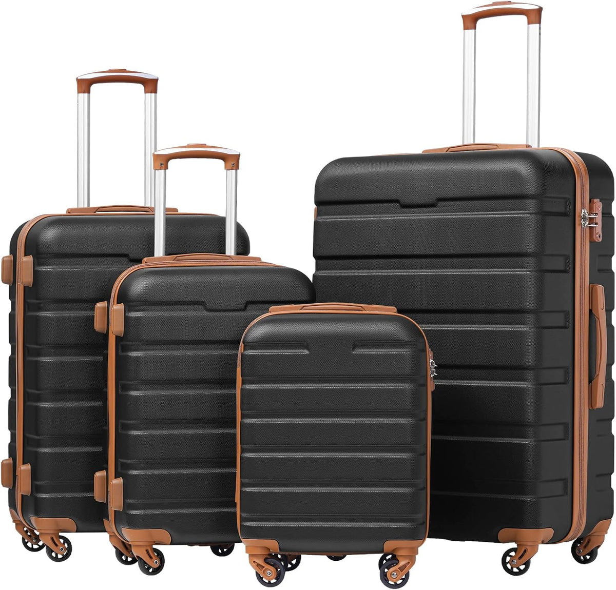 Coolife Luggage 3 Piece Set Suitcase Spinner Hardshell Lightweight TSA Lock