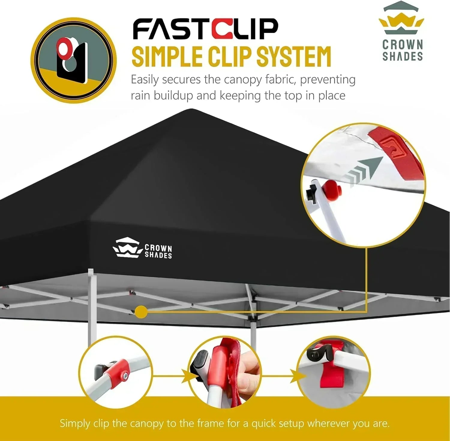 10x10 Pop-Up Awning One-Click Installation Beach Tent Outdoor Sunshade Silver Coated Top
