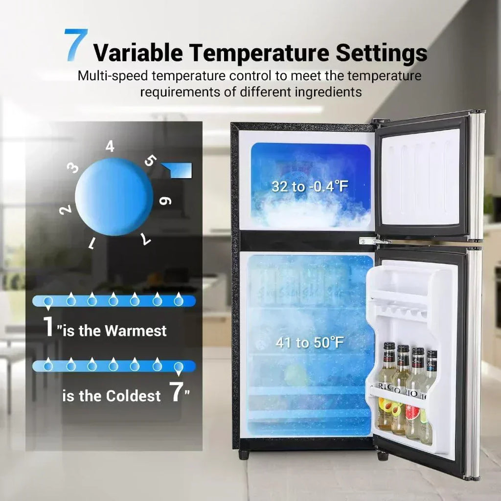 Apartment Size Refrigerator 3.5 Cu.Ft Small Refrigerator with Freezer Suitable for Home
