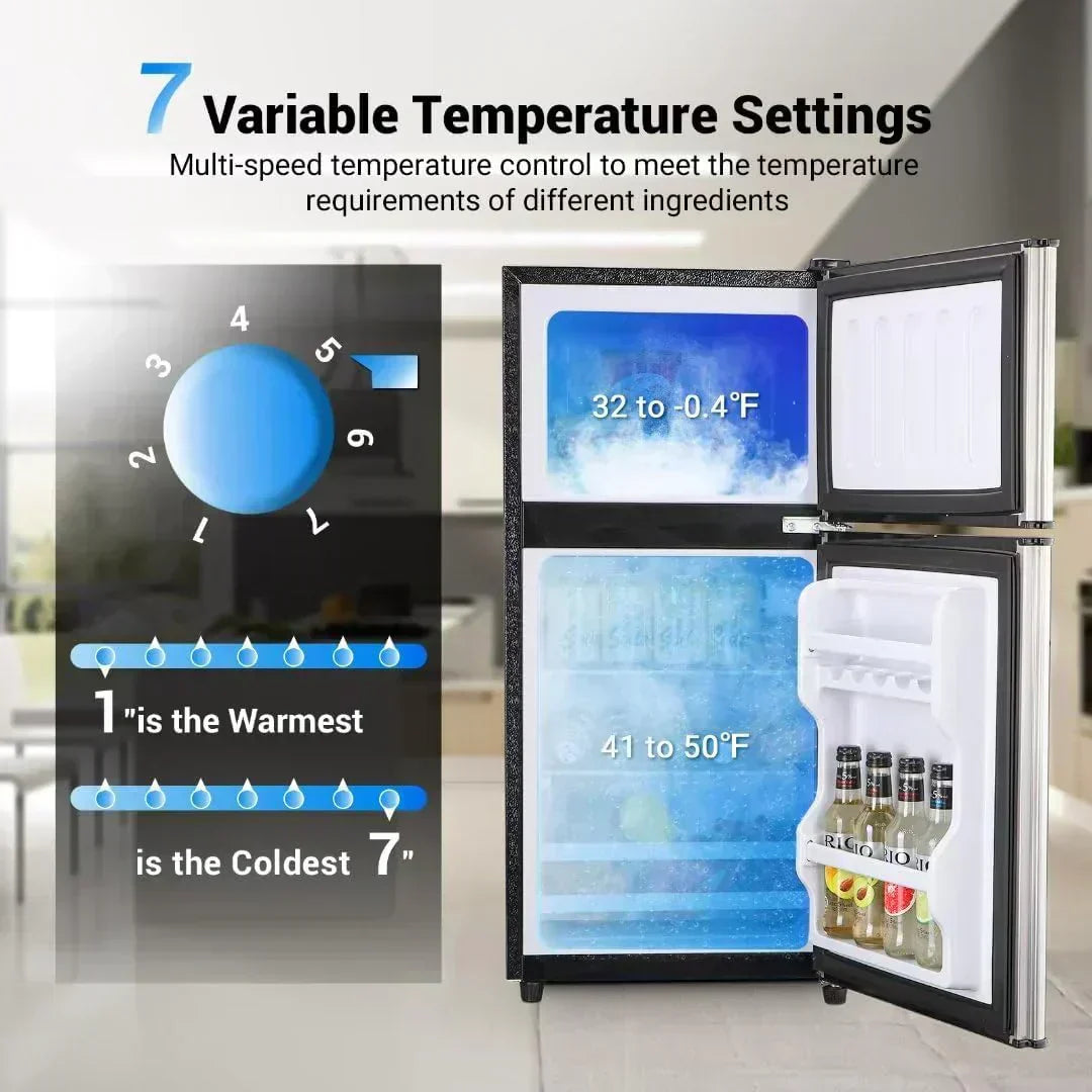 Apartment Size Refrigerator 3.5 Cu.Ft Small Refrigerator with Freezer Suitable for Home