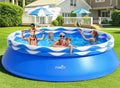 Upgraded Double Rings Inflatable Above Ground Pool Easy Set Inflatable Swimming Pool