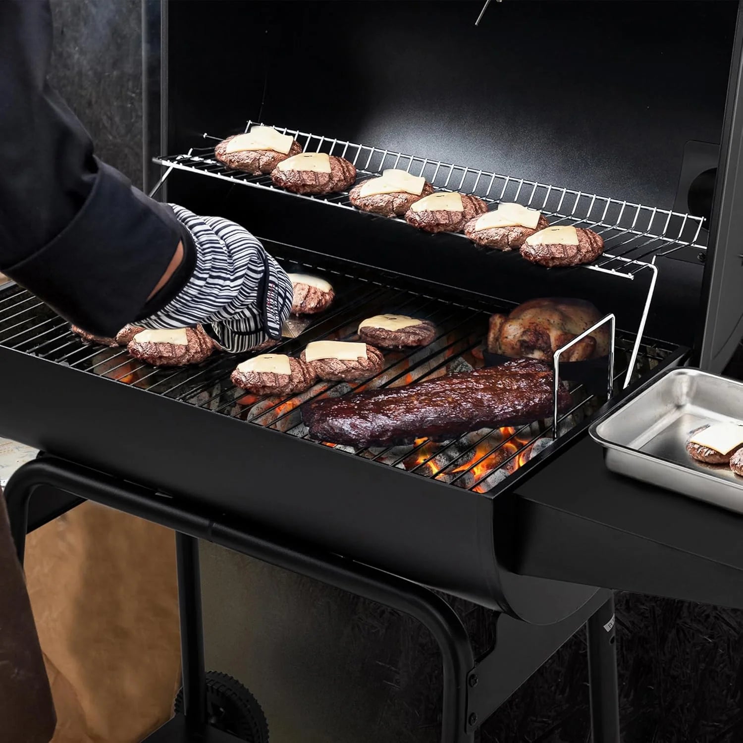 Royal Gourmet CC1830 30 Inch Barrel Charcoal Grill with Warming Rack Outdoor BBQ Grill