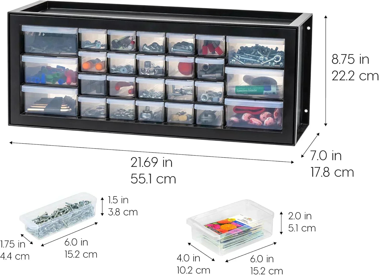 IRIS USA Screw Tool Organizer Small Parts Cabinet Chest Storage Drawers Organization Toolbox