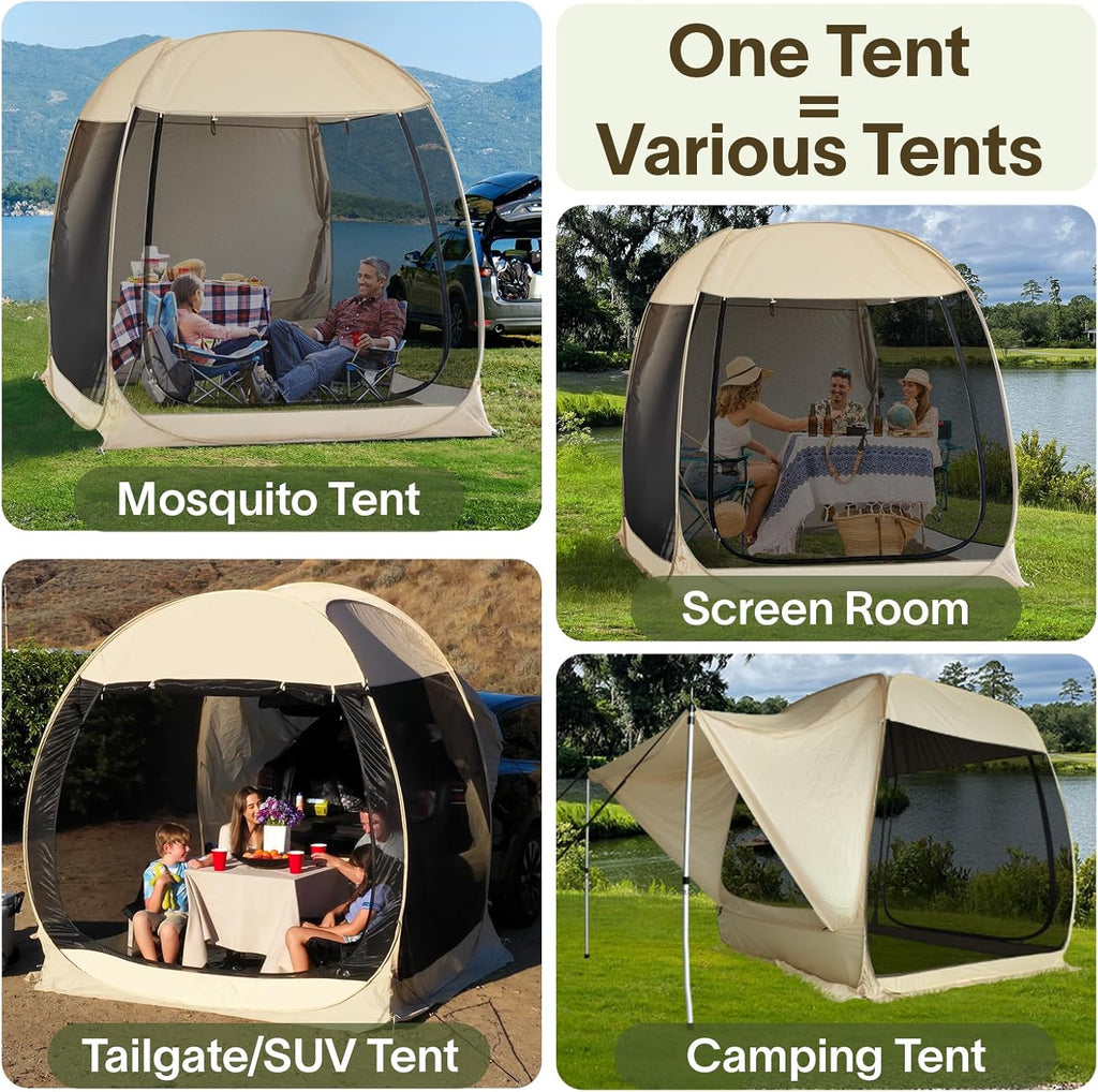 Alvantor Screen House Gazebo Pop Up Igloo Screened Canopy Tent with Mosquito Netting Sides