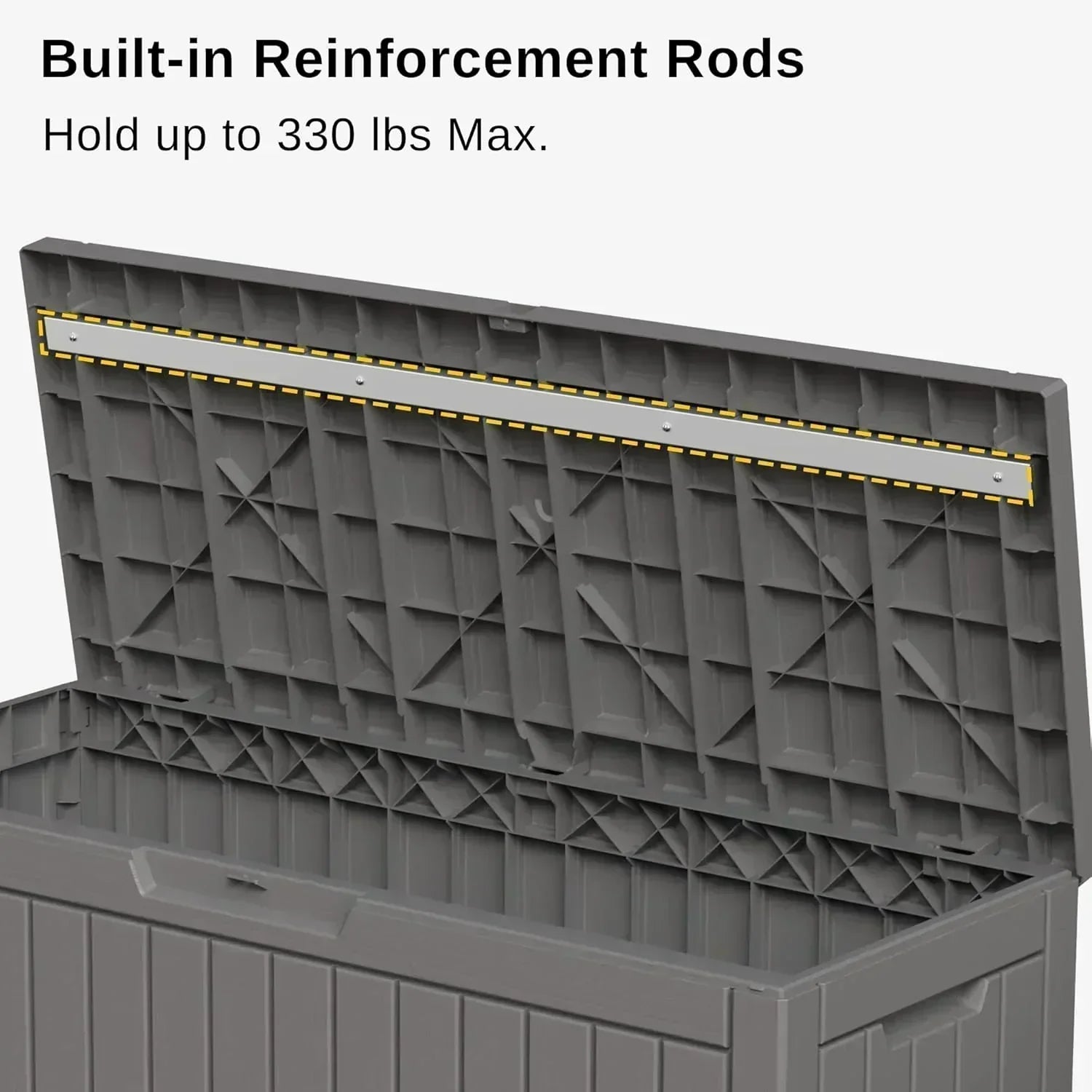 EAST OAK Outdoor Storage Box 60 Gallon Deck Box Indoor and Outdoor Use Waterproof Resin Storage