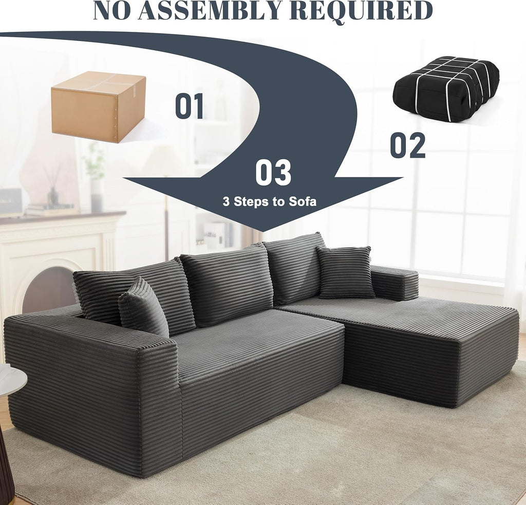 110-inch cloud sofa boneless sofa in the living room modular sofa with deep seats