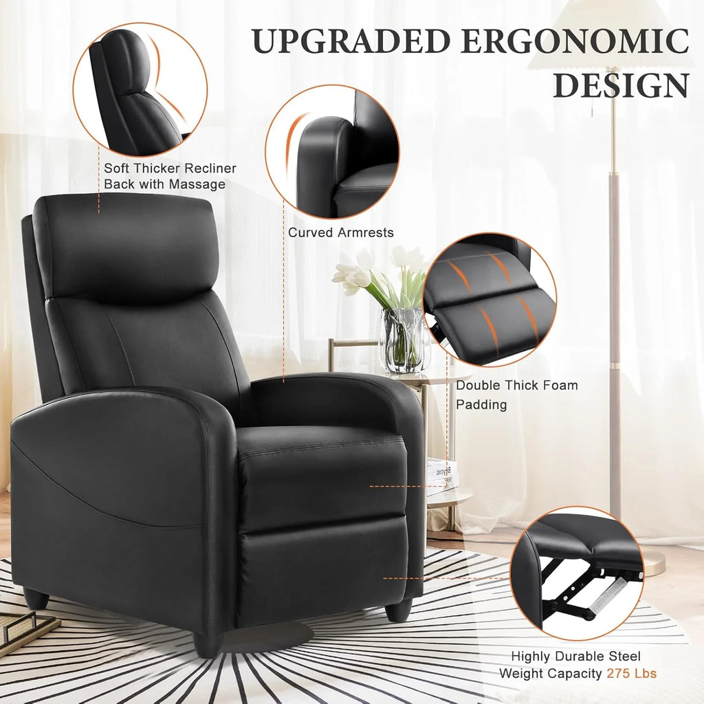 Sweetcrispy Recliner Chair, 360 Swivel Rocker Chair for Adults, Glider Rocker Recliners, Nursery Chairs for Living Room, High Back, Upholstered Deep Seat, Classical Brown