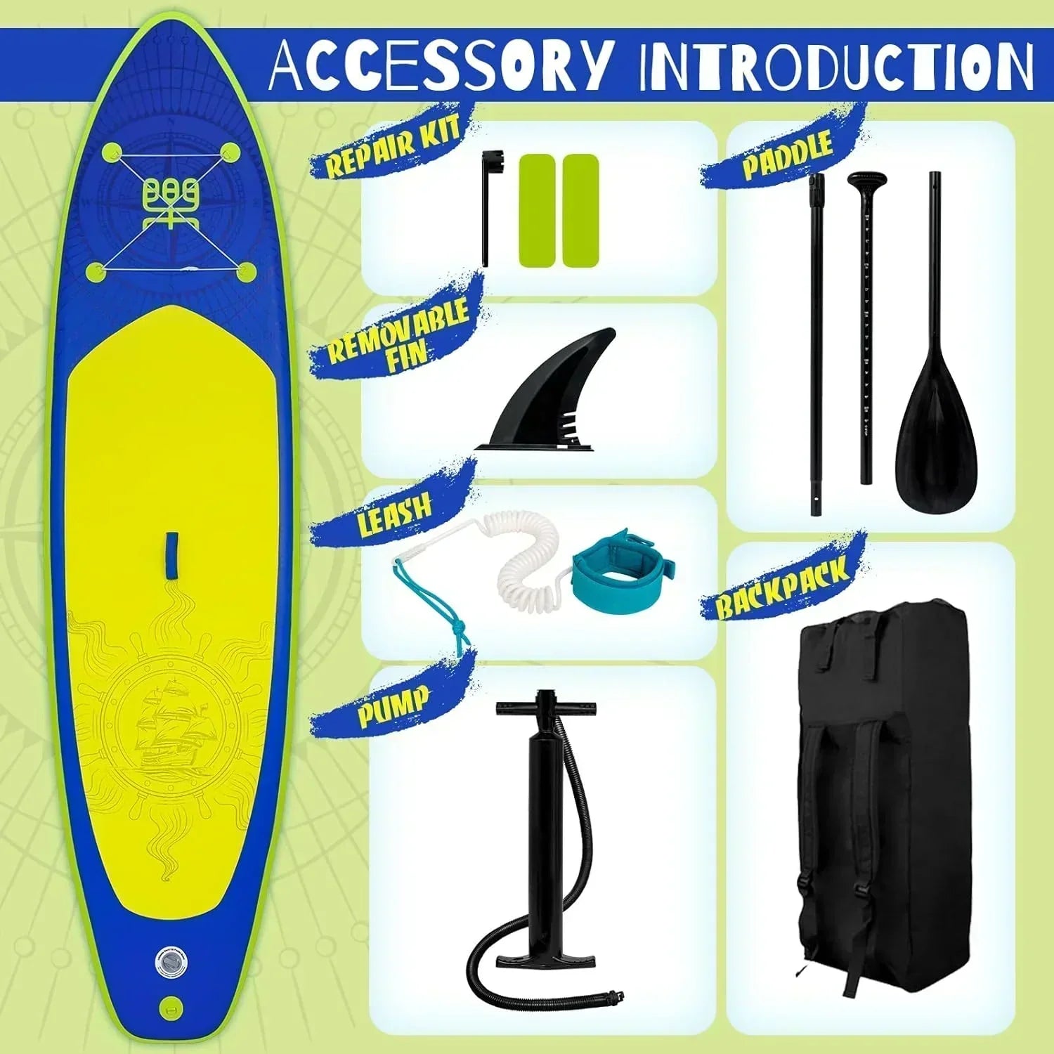 FunWater Inflatable Stand Up Paddle Board Premium SUP Paddle Accessories EVA Deck