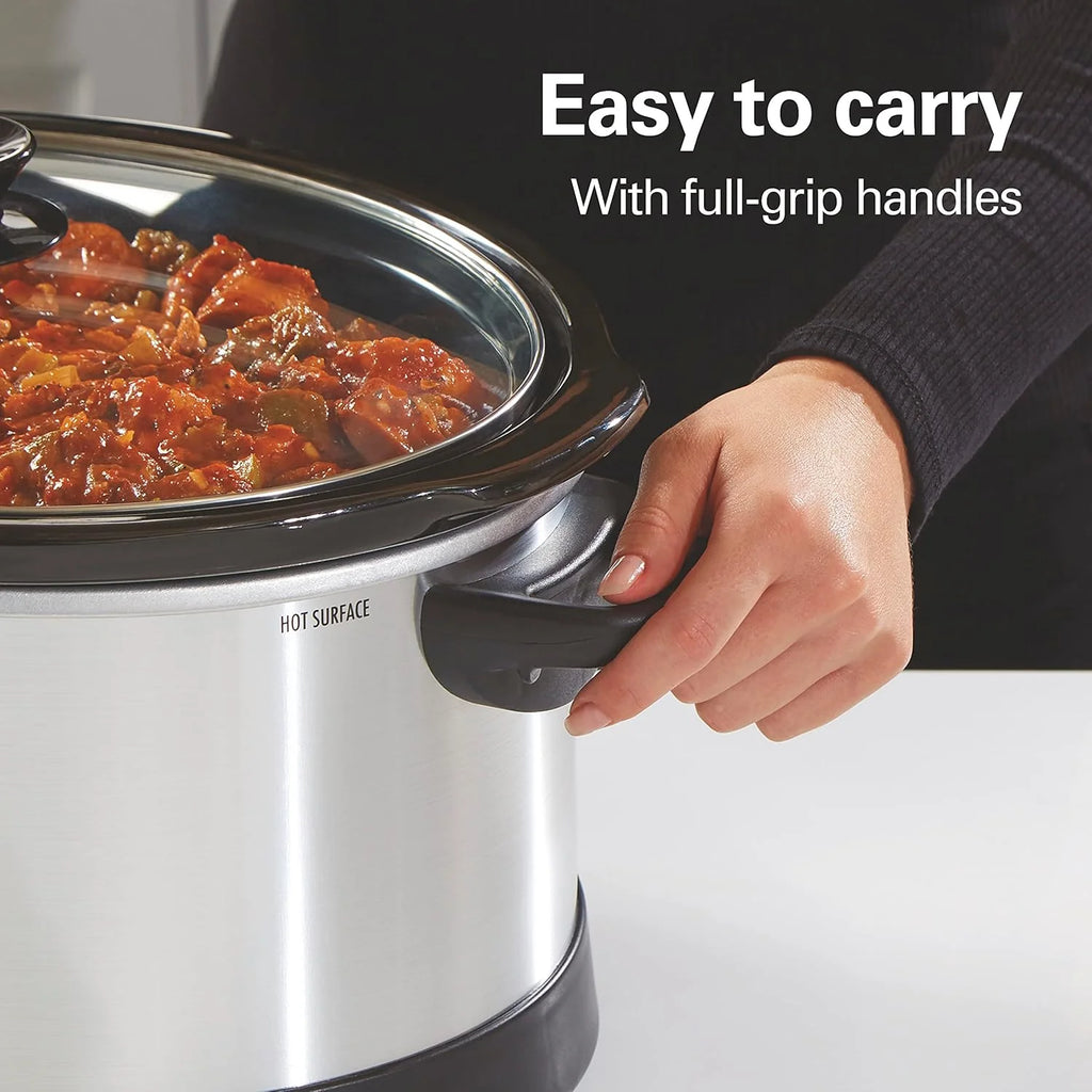 Hamilton Beach 8 Quart Programmable Slow Cooker Three Temperature Settings Dishwasher Safe Crock