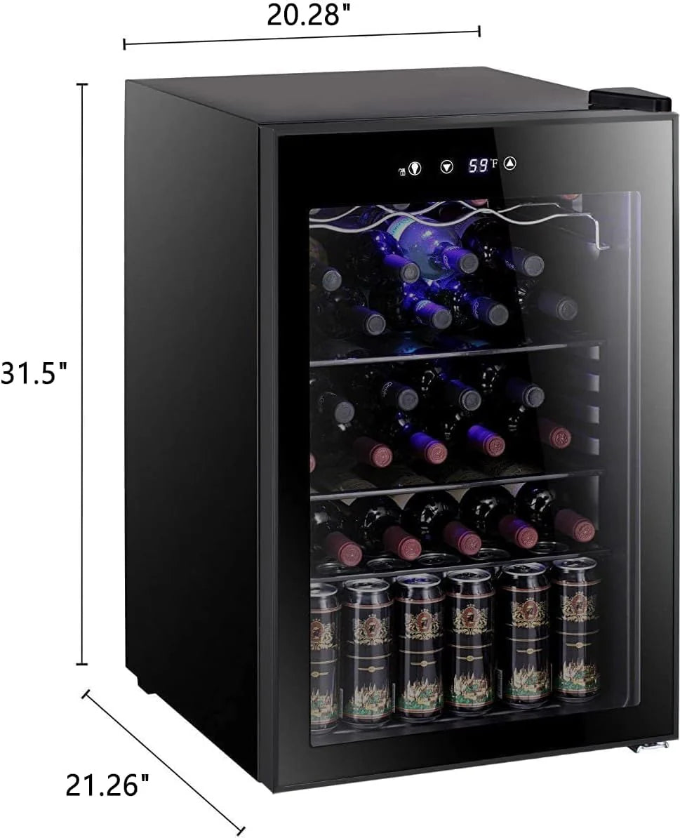 Antarctic Star 26 Bottle 130 Can Wine Cooler Cabinet Beverage Refrigerator Mini Wine Cellar