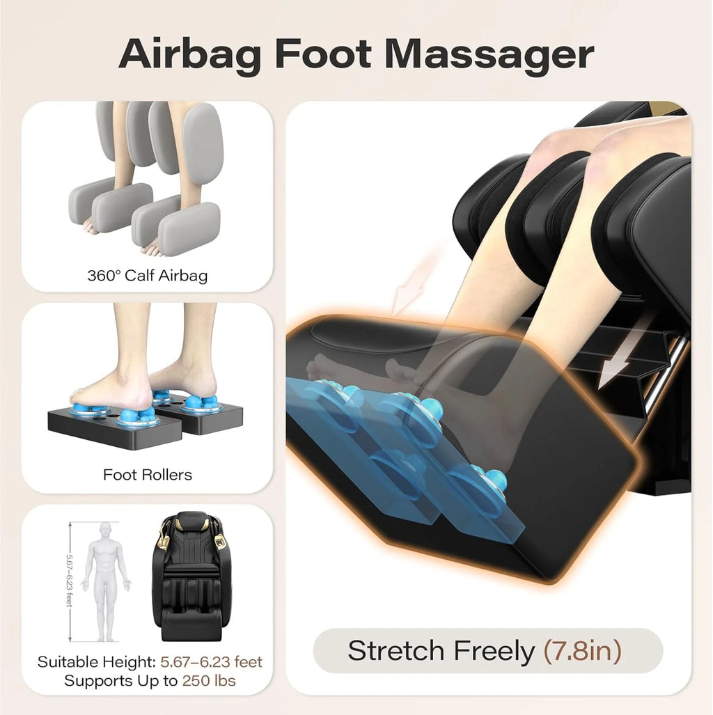 Full Body Massage Chair, 160° Zero Gravity Recliner with Body Scan, 50 SL Track Shiatsu Massage Chair, Spot Massage, Foot Roller