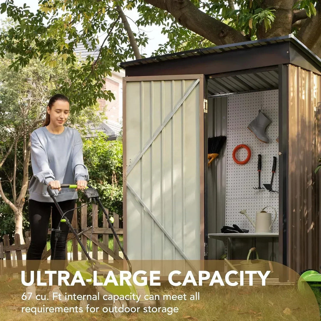 Devoko Outdoor Storage Shed Lockable Metal Garden Shed Steel Anti-Corrosion Storage House