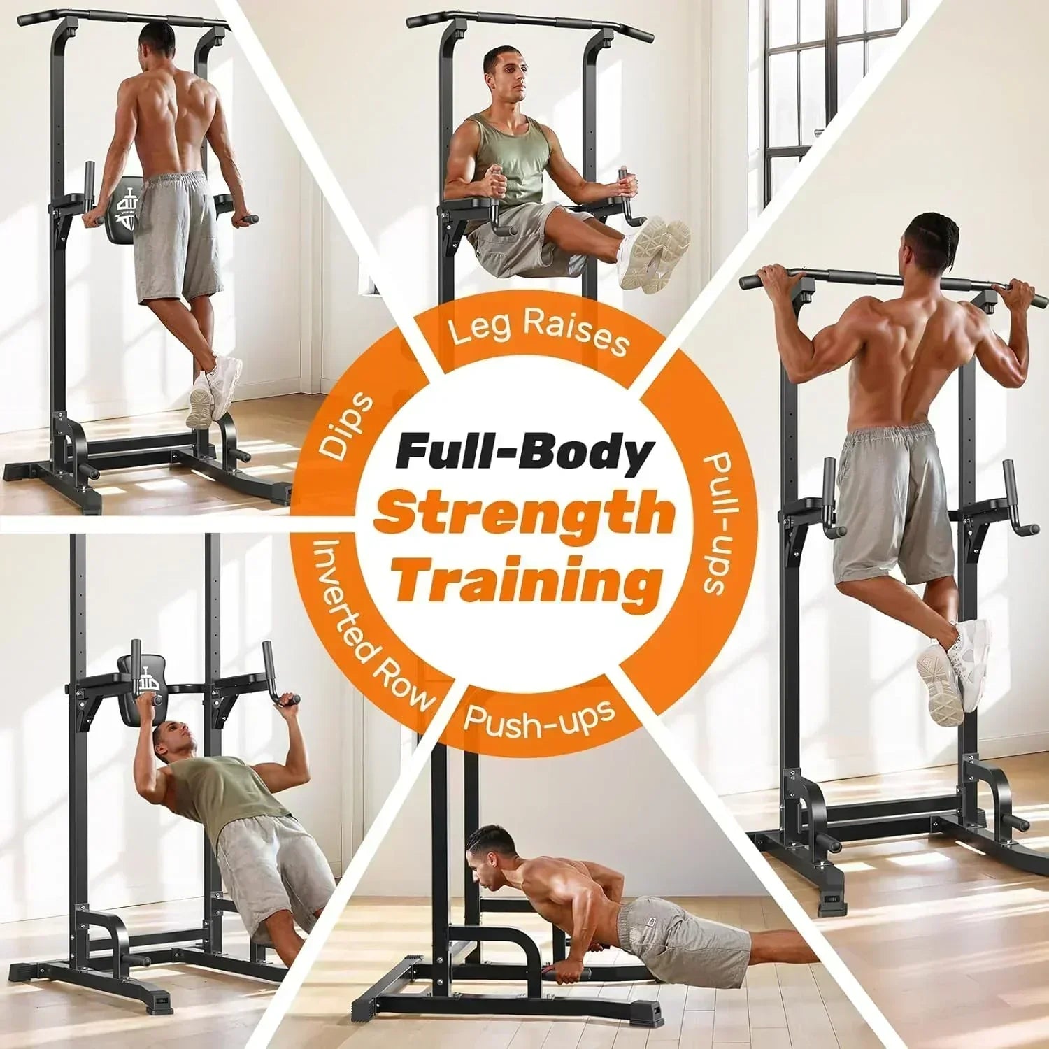 Sportsroyals Power Tower Pull Up Bar Station 450 lbs stable suspended immersion tilt station