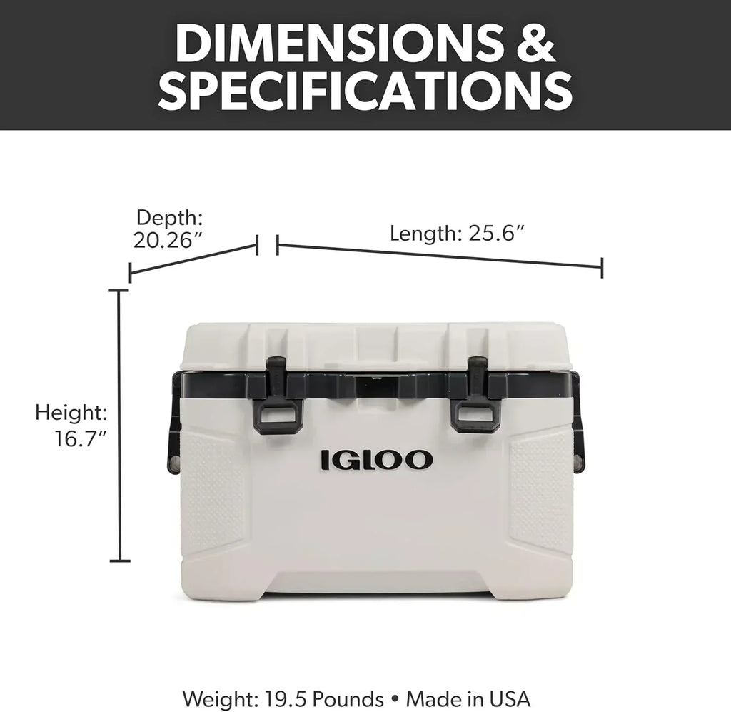 Igloo 52Qt Wheeled Cooler Insulated Hard Shell Ice Chest