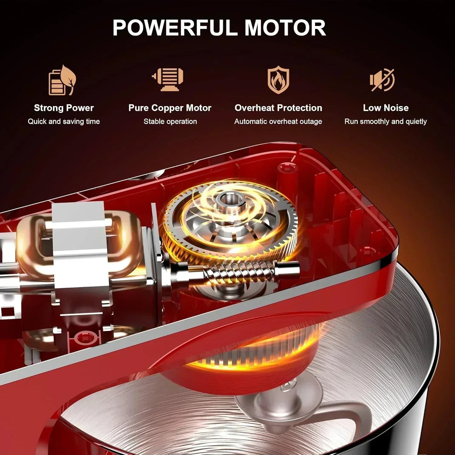 10-Speed Stand Mixer with 8-in-1 Splash Guard Tilt Head 6-Quart Stainless Steel Bowl