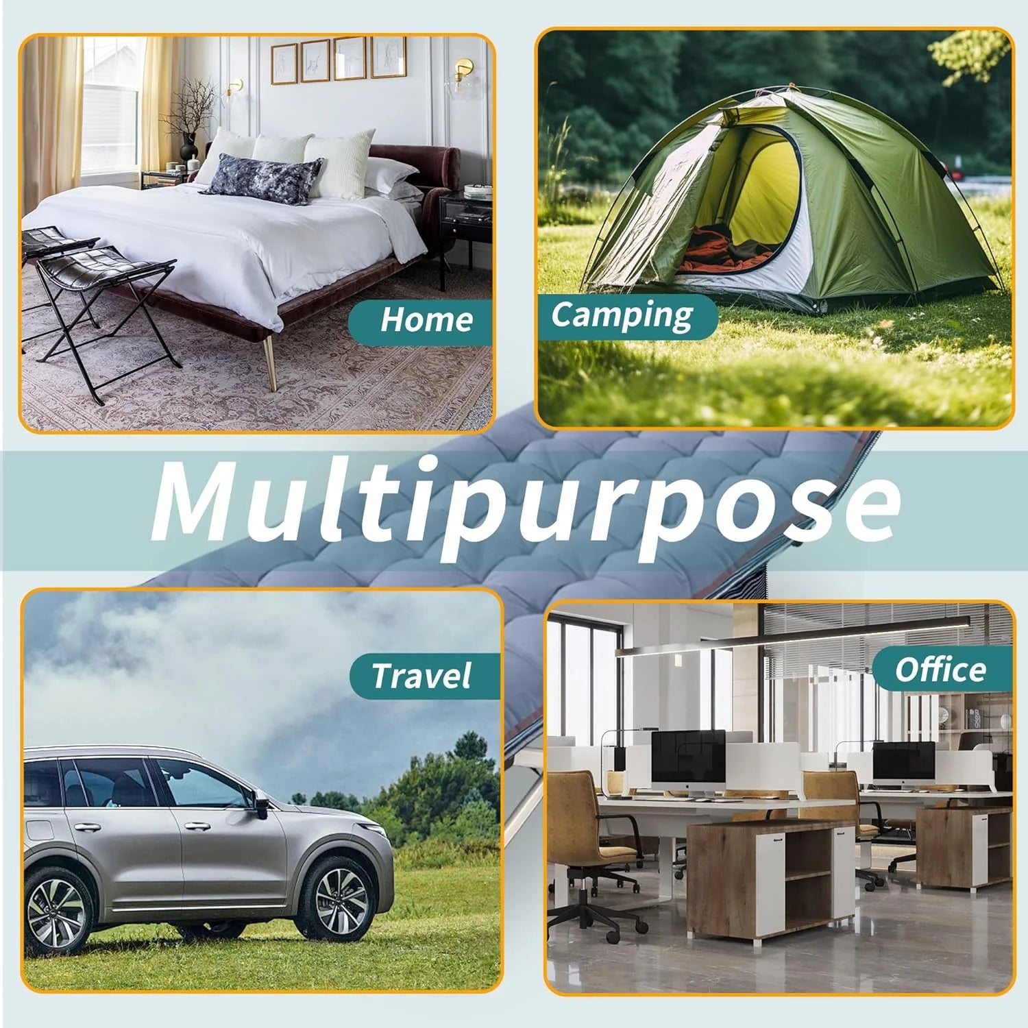 2 Pack Camping Cot with Mattress Comfortable Cot Bed Folding Cot Heavy Duty Cots for Sleeping with Carry Bag for Adults Kids Guest Bed Outdoor Indoor Home