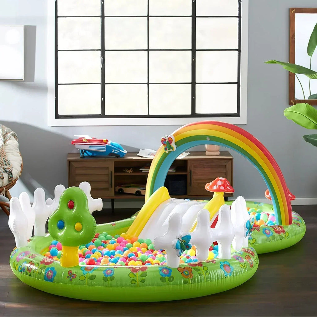 Intex 96 x 78 x 28 Inflatable Jungle Adventure Play Center Spray Kiddie Pool Water Slide