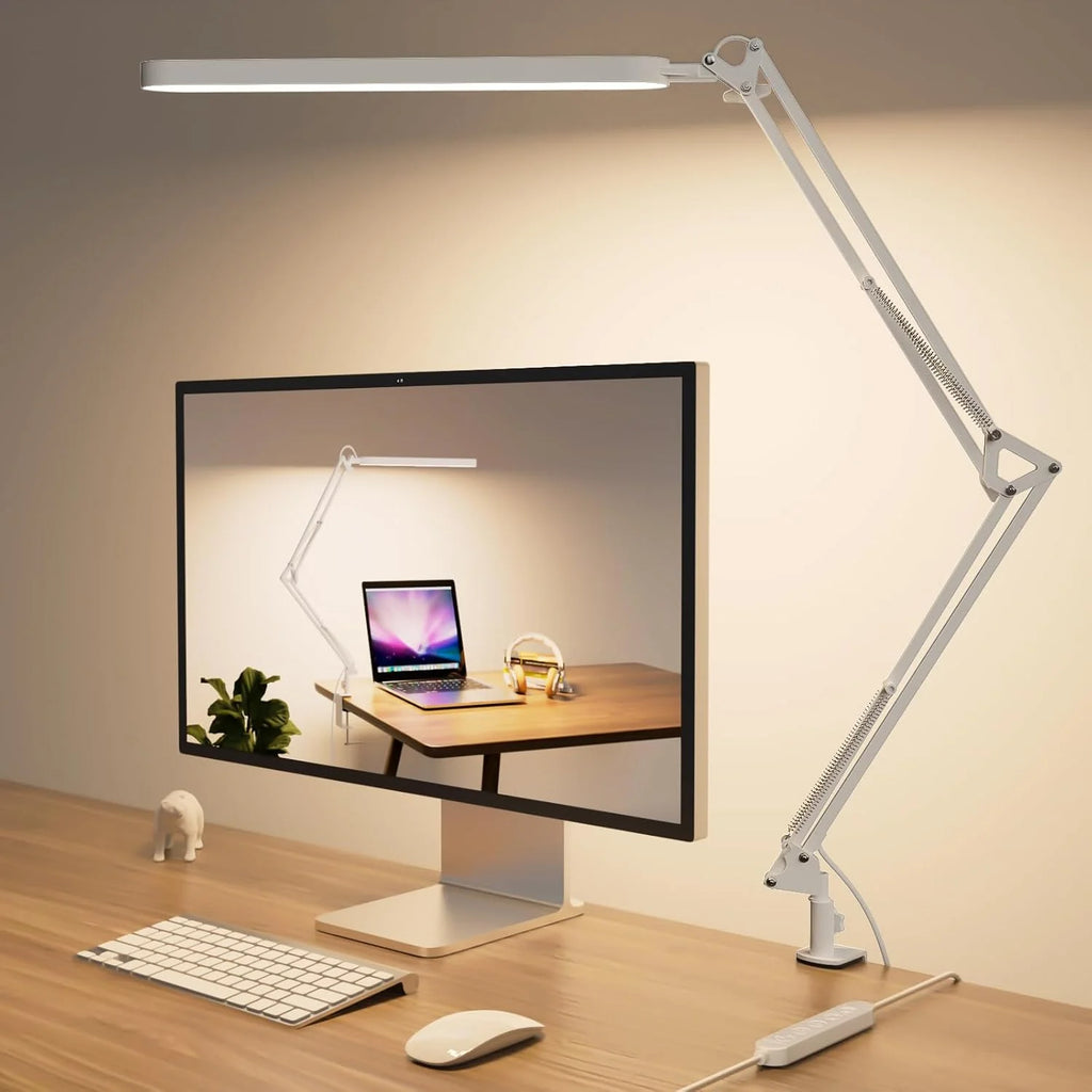LED Desk Lamp with Adjustable Arm 5 Color Modes and 11 Level Dimming for Home Office