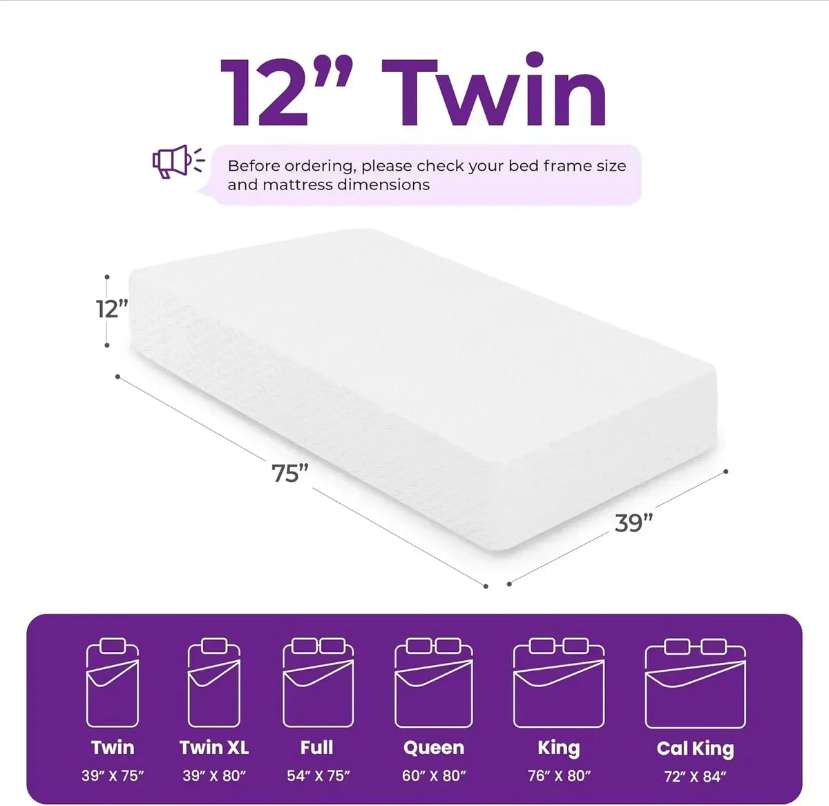 GAESTE 8-inch Fully Cooling Gel Memory Foam Mattress Mattress-in-a-Box