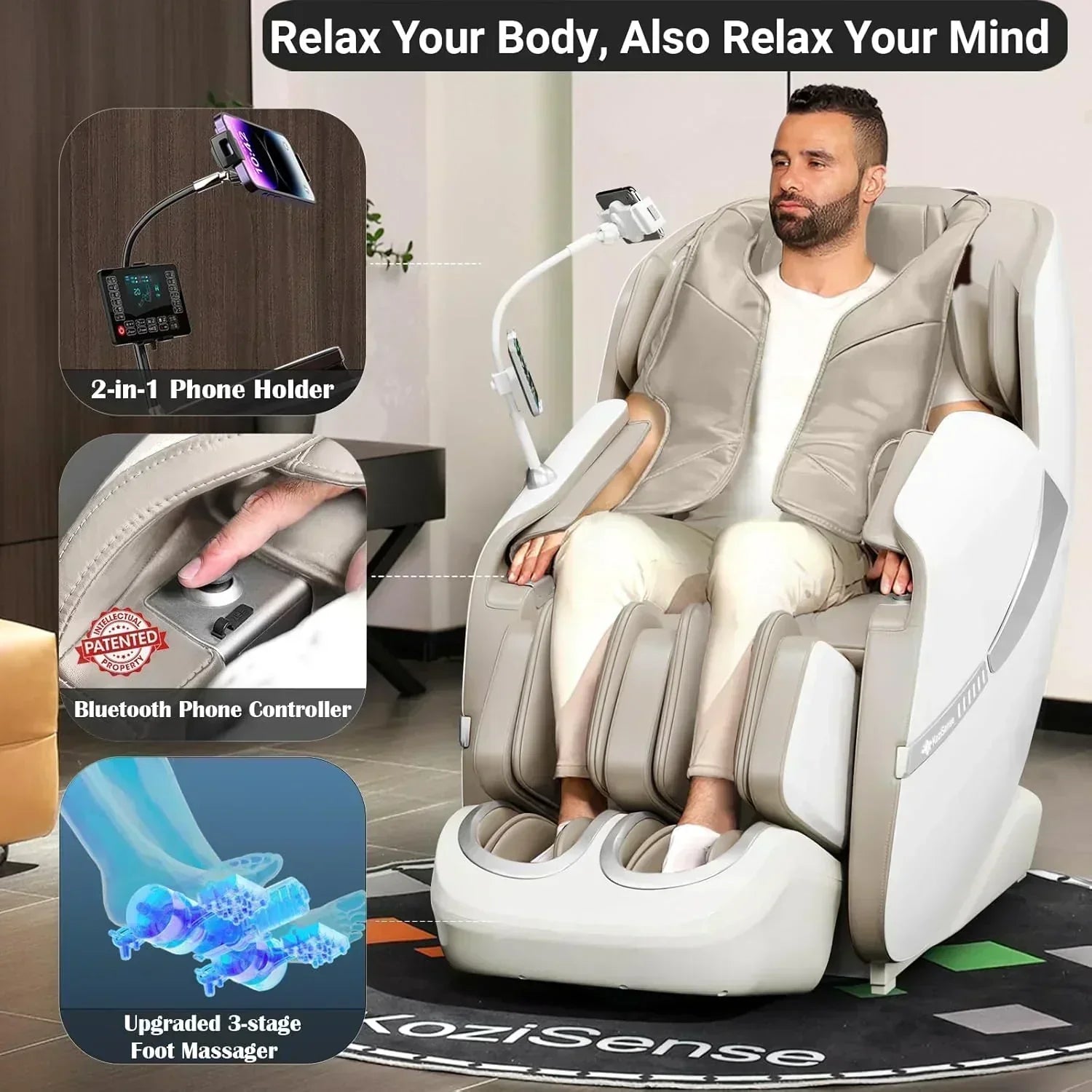 2025 Massage Chair Full Body Zero Gravity SL-Track Shiatsu Massage Recliner Chair with Heat