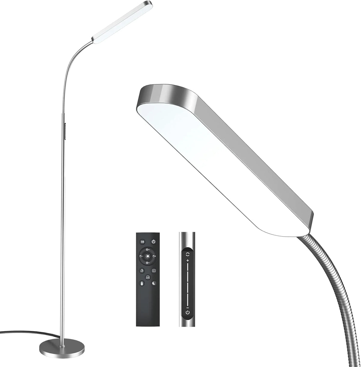 Dimmable LED Floor Lamp with Adjustable Color Temperature and Remote Control