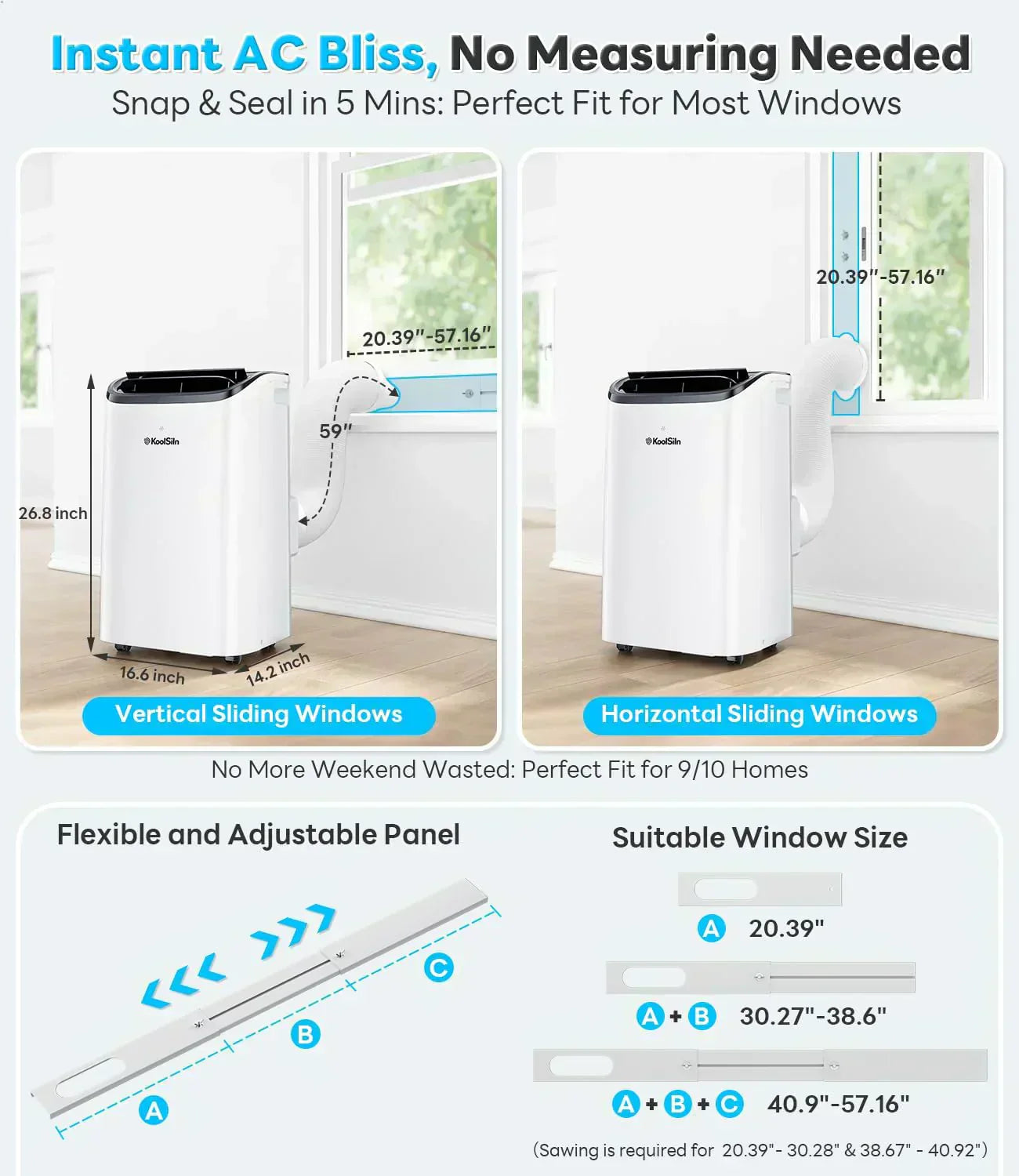 14,000 BTU Portable Air Conditioner Cools Up to 700 Sq.Ft Auto-Evaporation Low Noise Portable