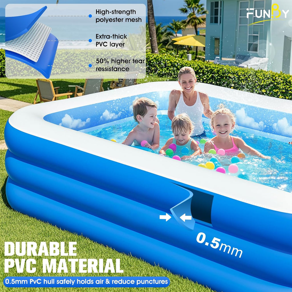 Inflatable Pool with Canopy Upgraded Inflatable Swimming Pool Large Inflatable Blow up Pools