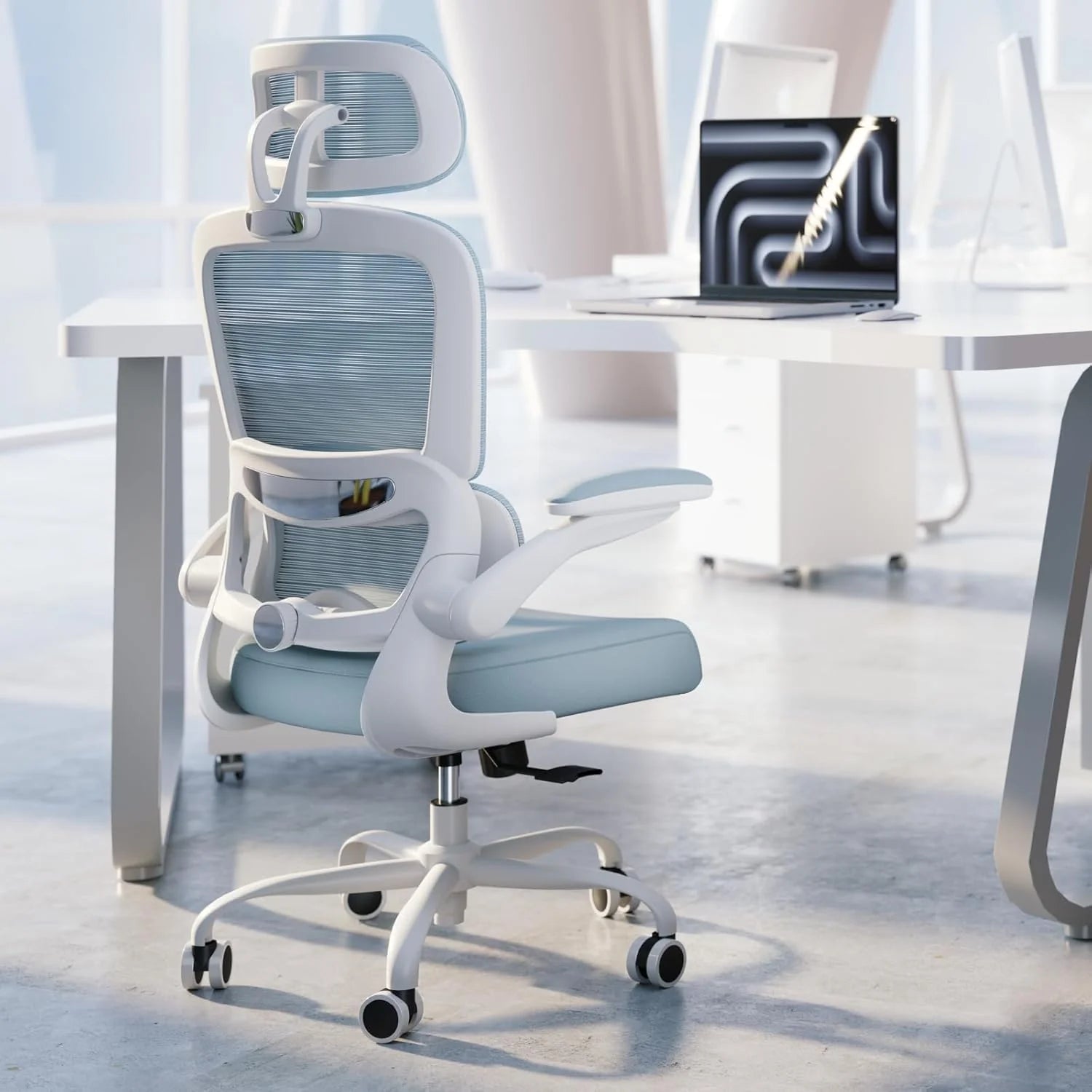 Office Chair Ergonomic Desk Chair, 330 lbs Home Mesh Desk Chair with Wheels, Comfortable Gaming Chair, High Back Office Chair