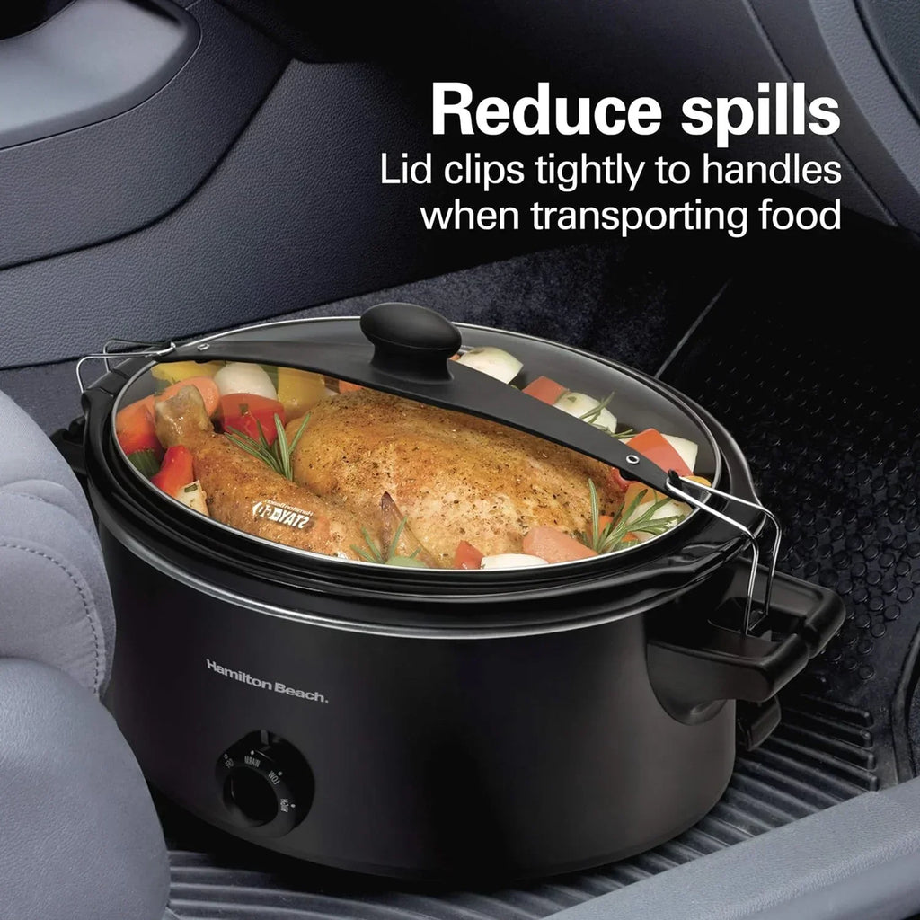 Slow Cooker Extra Large 10 Quart Stay or Go Portable With Lid Lock